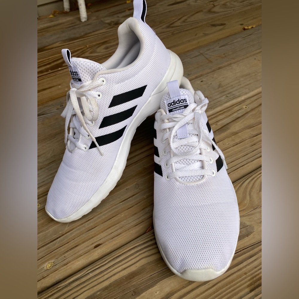 Adidas Classic White and Black cloud foam sneakers